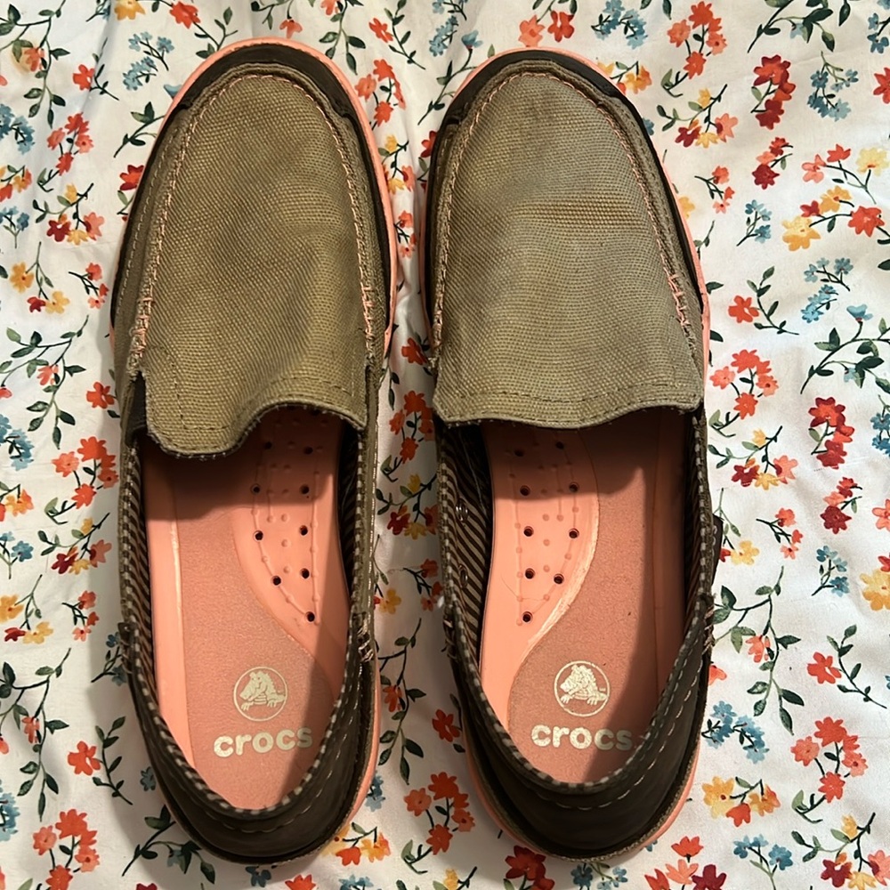 Women’s Crocs loafers.